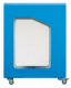 Borne de tri sélectif Cubatri Vigipirate à roulettes, sans serrure - papier - 90l - blanc / bleu ciel - RAL 5015,image 3