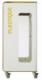 Borne de tri sélectif Cubatri Vigipirate à roulettes, sans serrure - plastique - 90l - blanc / jaune colza - RAL 1021,image 2