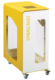 Borne de tri sélectif Cubatri Vigipirate à roulettes, sans serrure - emballages - 90l - blanc / jaune colza - RAL 1021,image 1