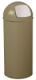Poubelle Push avec couvercle à trappe - 45l - gris olive mat - RAL 7002,image 1